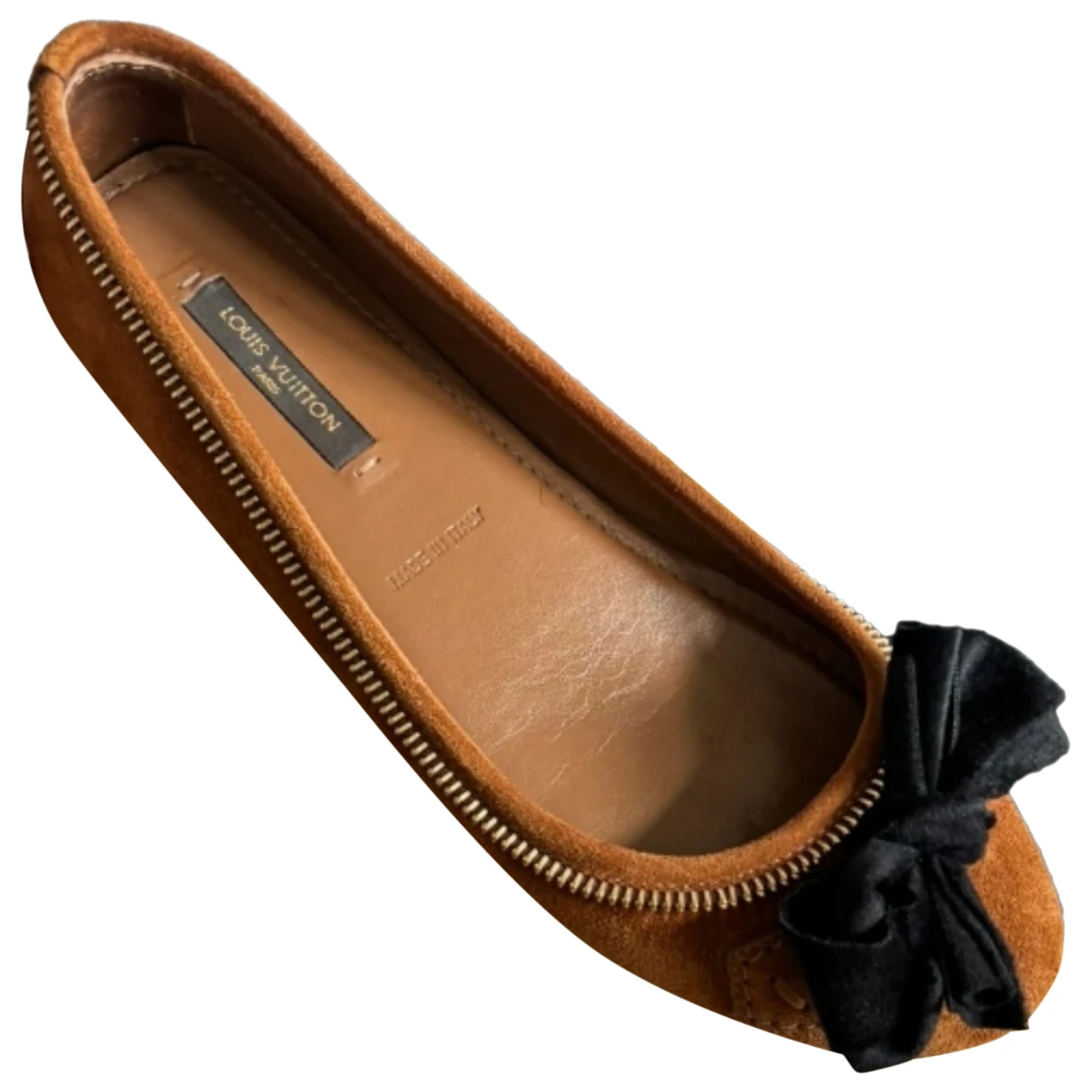 Pre-owned Louis Vuitton Dreamy Rose Leather Ballet Flats In Brown