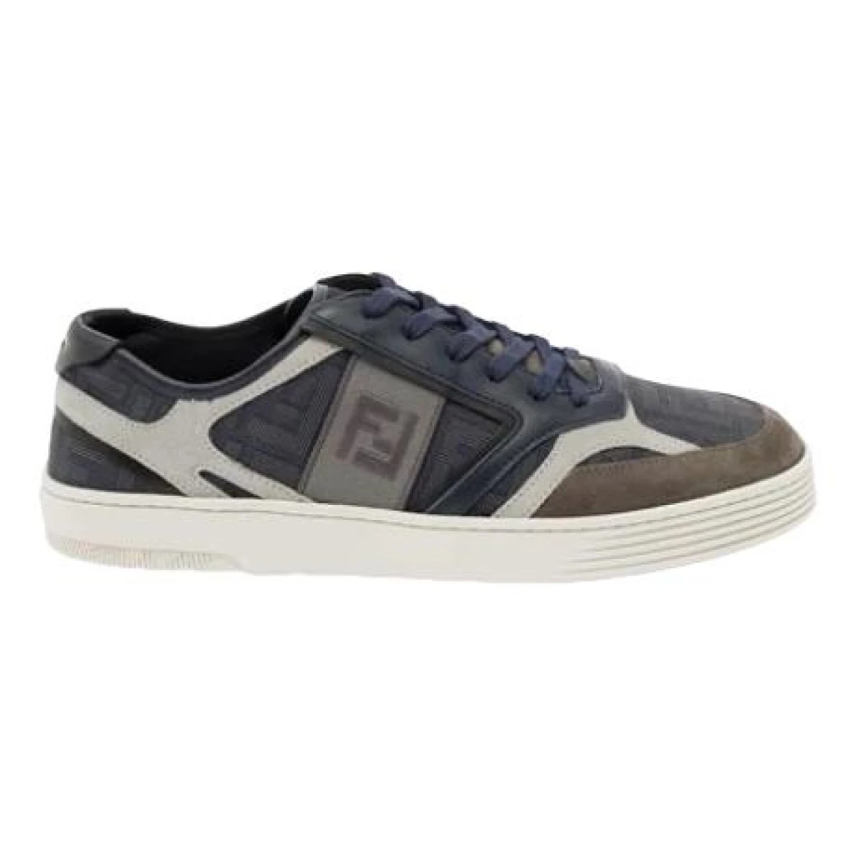 Pre-owned Fendi Leather Low Trainers In Blue