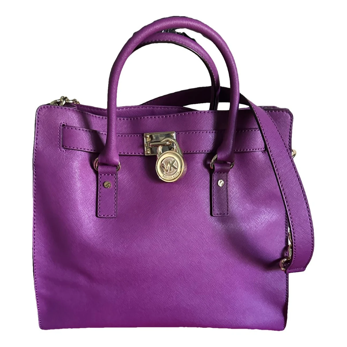 Pre-owned Michael Kors Cynthia Leather Handbag In Purple