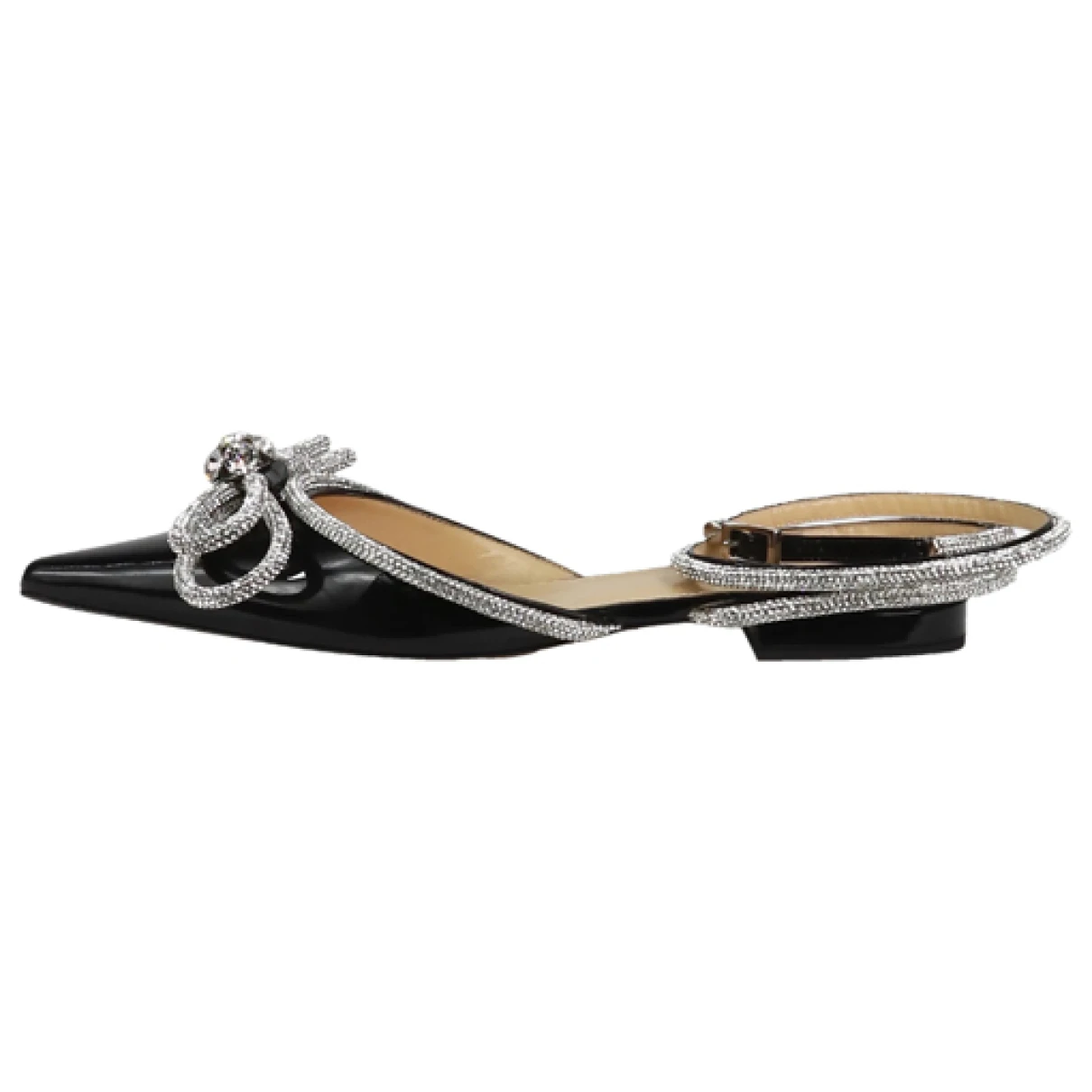 Pre-owned Mach & Mach Leather Flats In Black