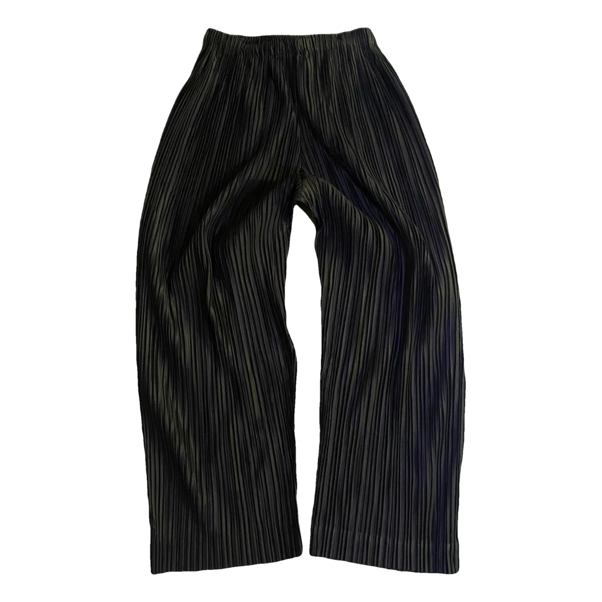 Pre-owned Pleats Please Straight Pants In Black