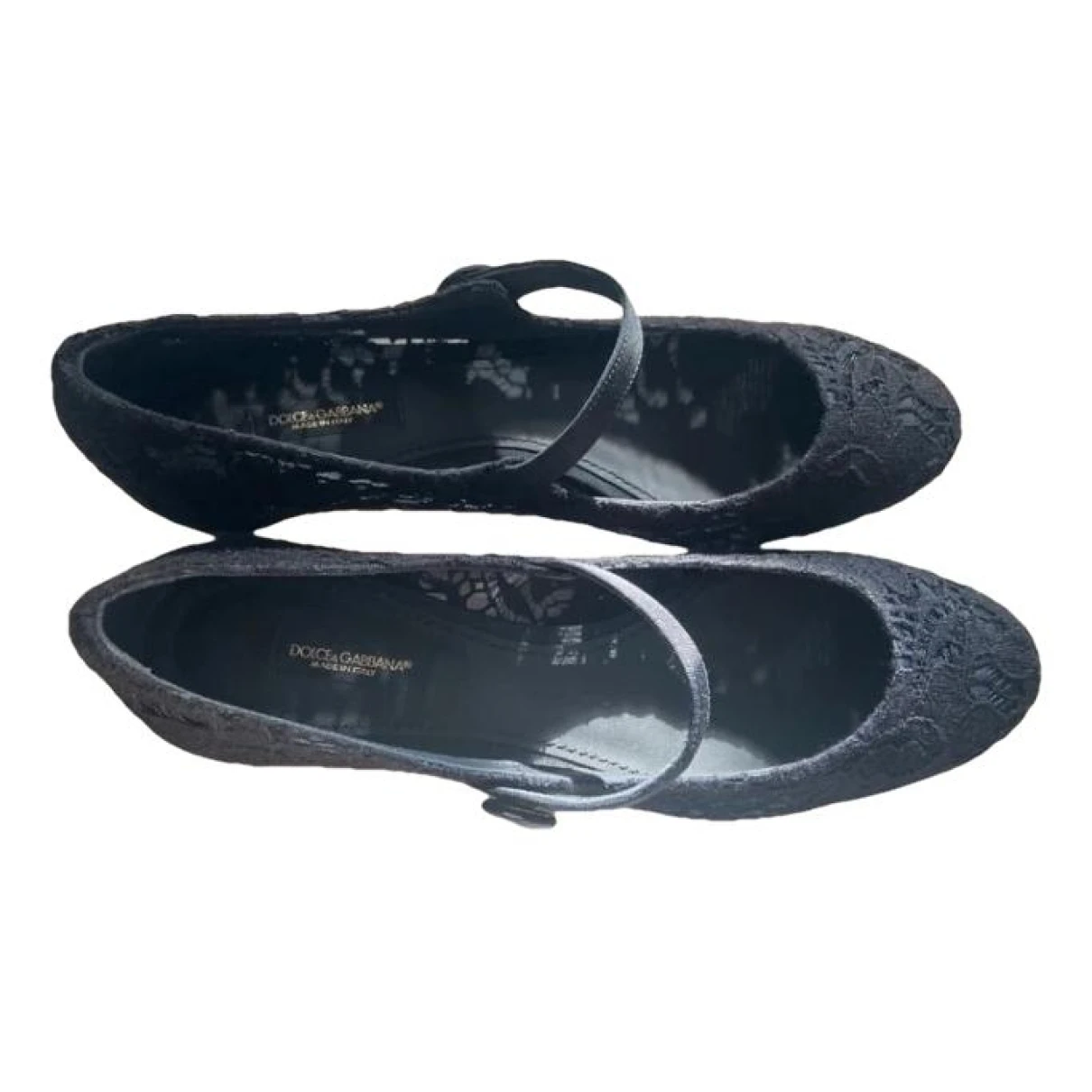 Pre-owned Dolce & Gabbana Cloth Ballet Flats In Black