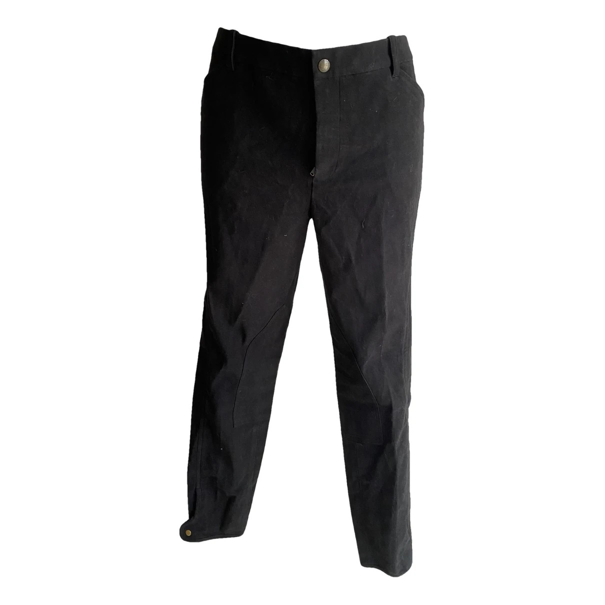 Pre-owned Polo Ralph Lauren Velvet Straight Pants In Black