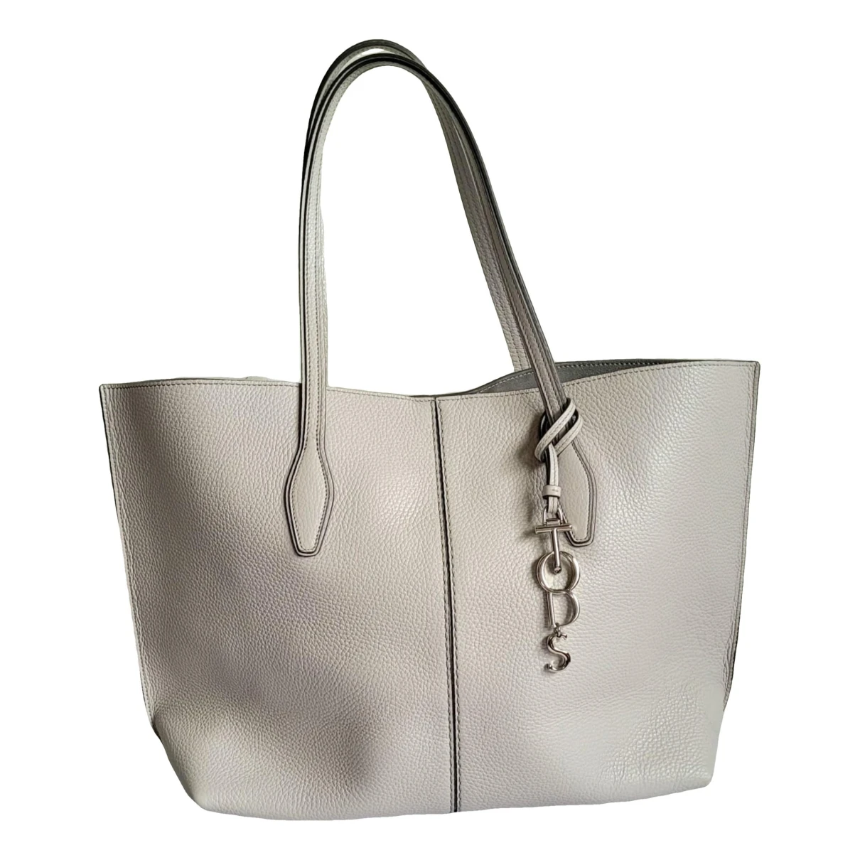 Pre-owned Tod's Leather Tote In Grey