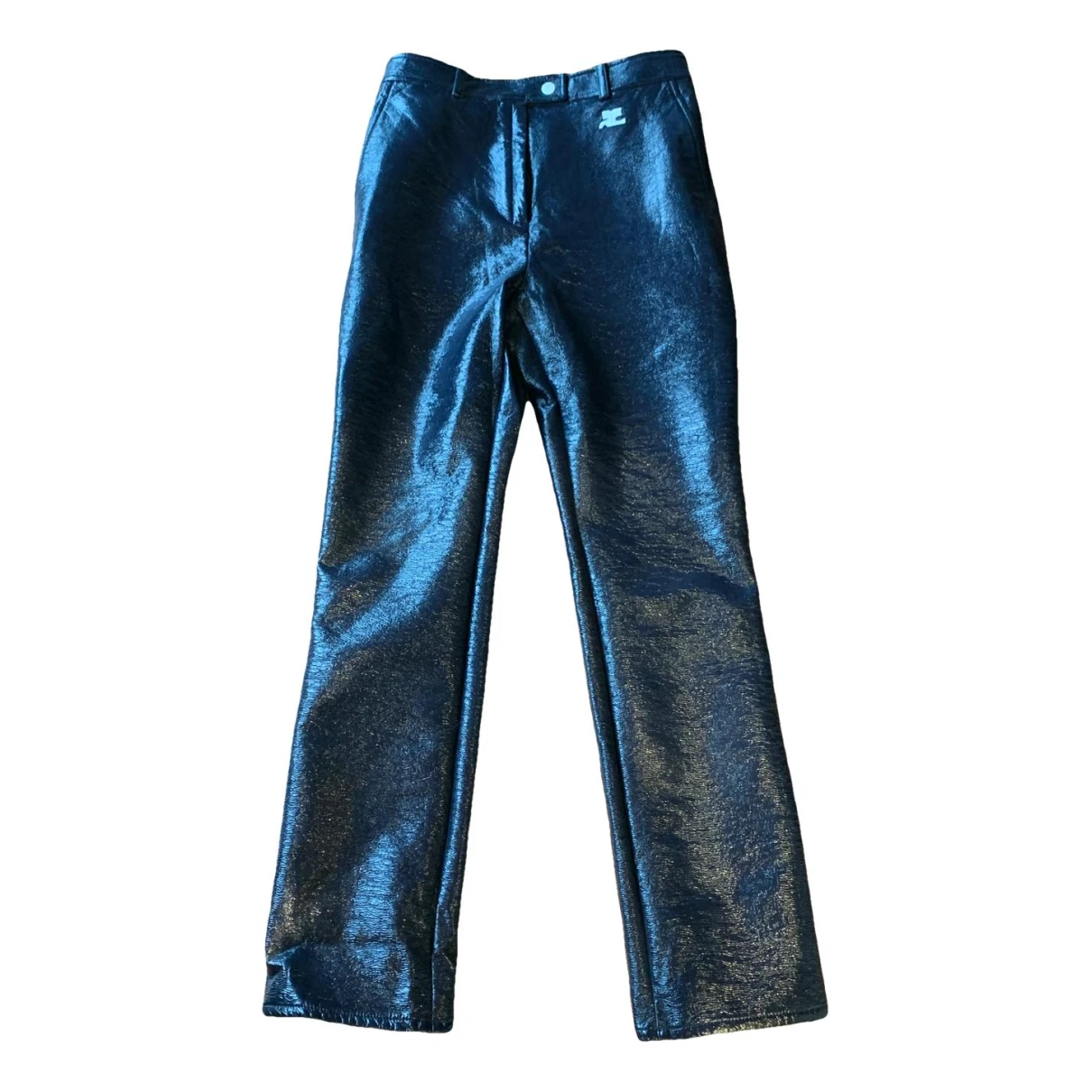 Pre-owned Courrèges Vinyl Straight Pants In Blue