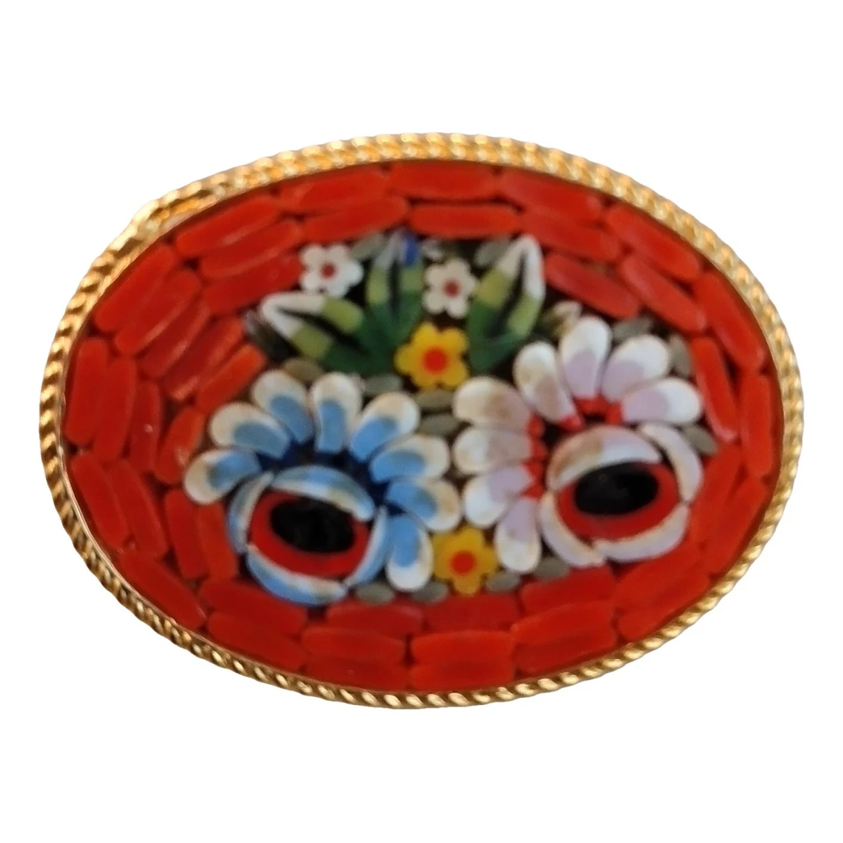 Pre-owned Mosais Pin & Brooche In Orange