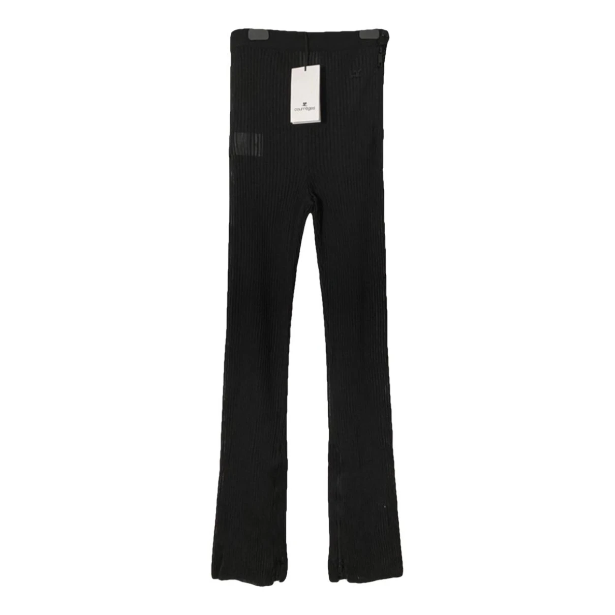 Pre-owned Courrèges Straight Pants In Black