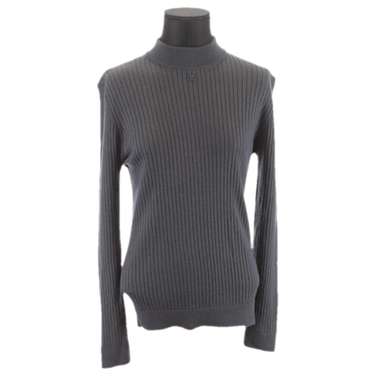 Pre-owned Courrèges Wool Jumper In Grey