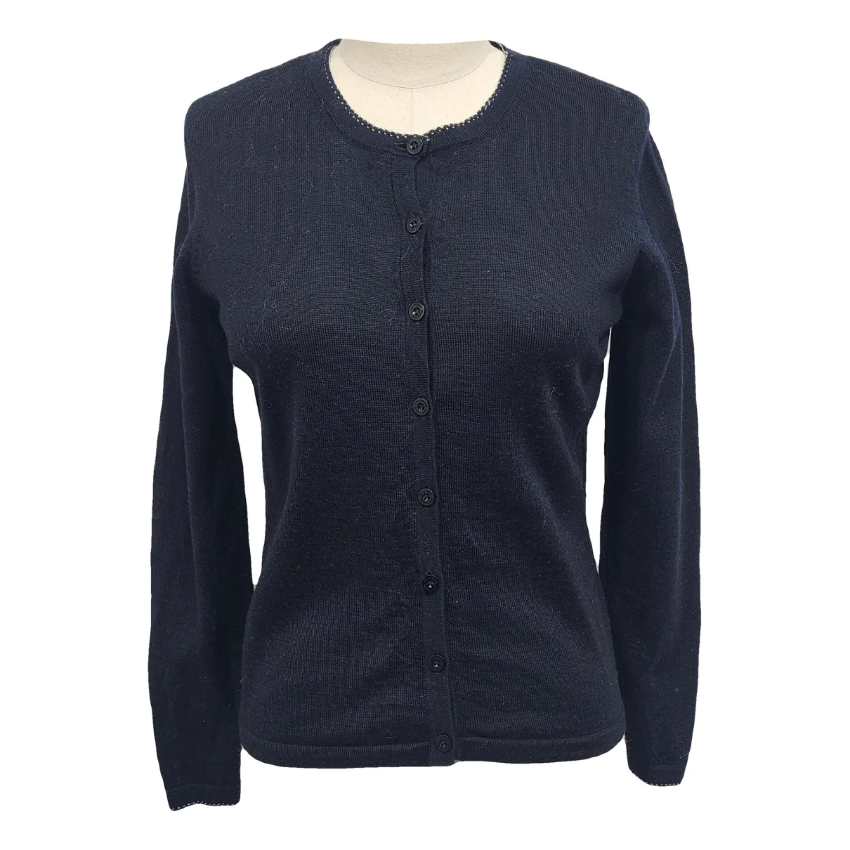 Pre-owned Courrèges Wool Cardigan In Black