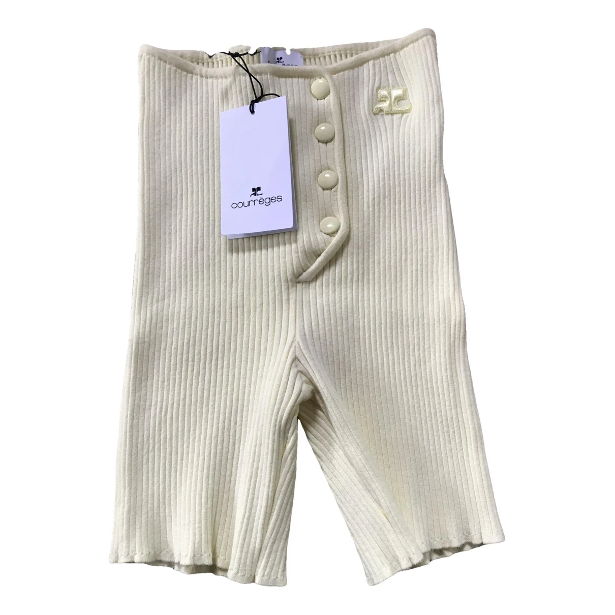 Pre-owned Courrèges Trousers In Yellow
