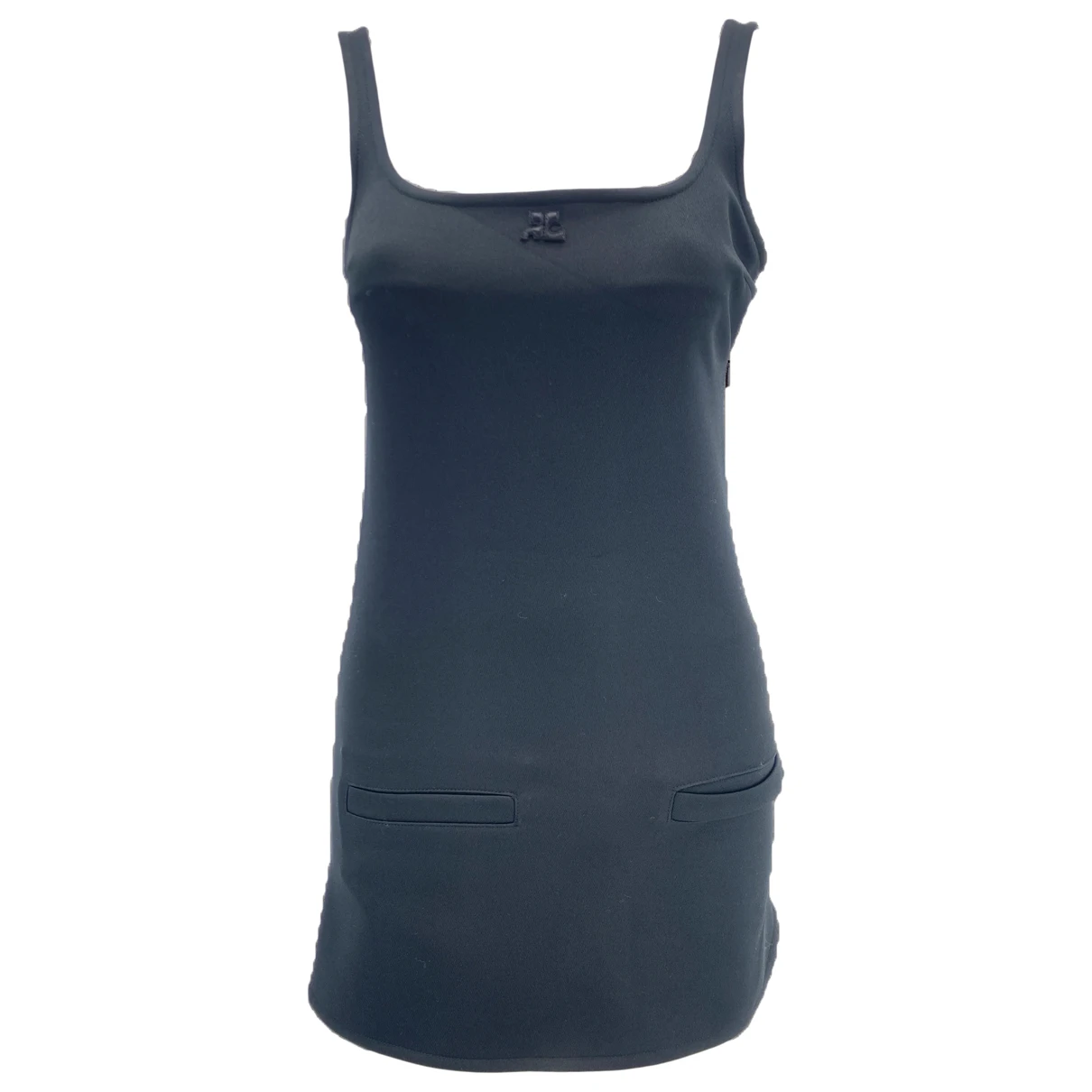 Pre-owned Courrèges Mini Dress In Navy