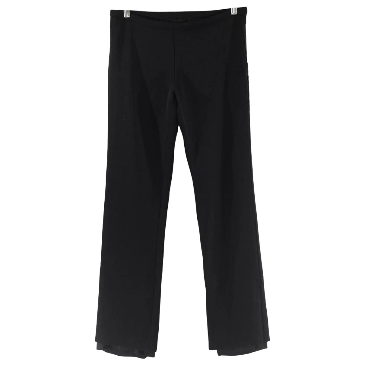 Pre-owned Courrèges Wool Straight Pants In Black