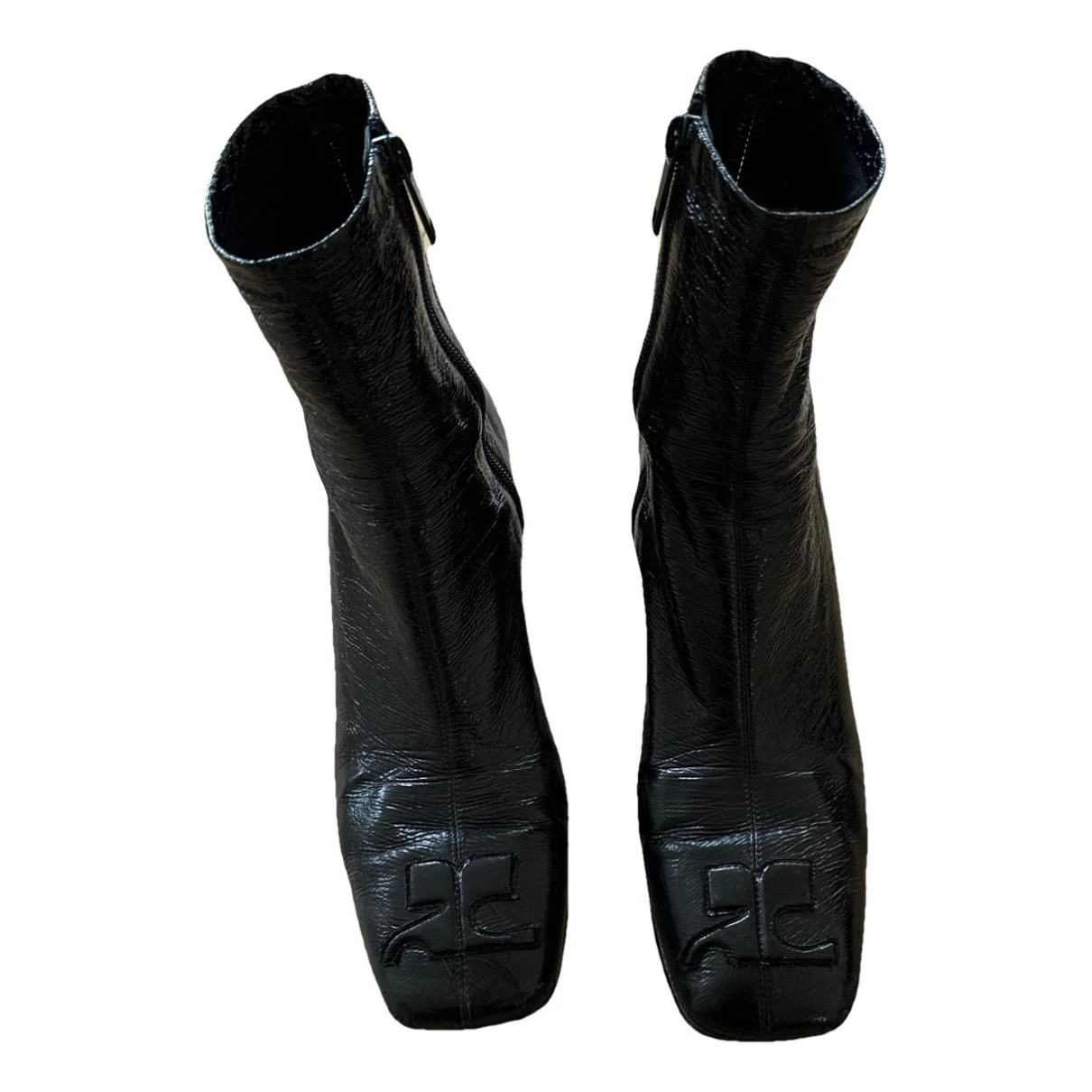 Pre-owned Courrèges Vinyl Boots In Black