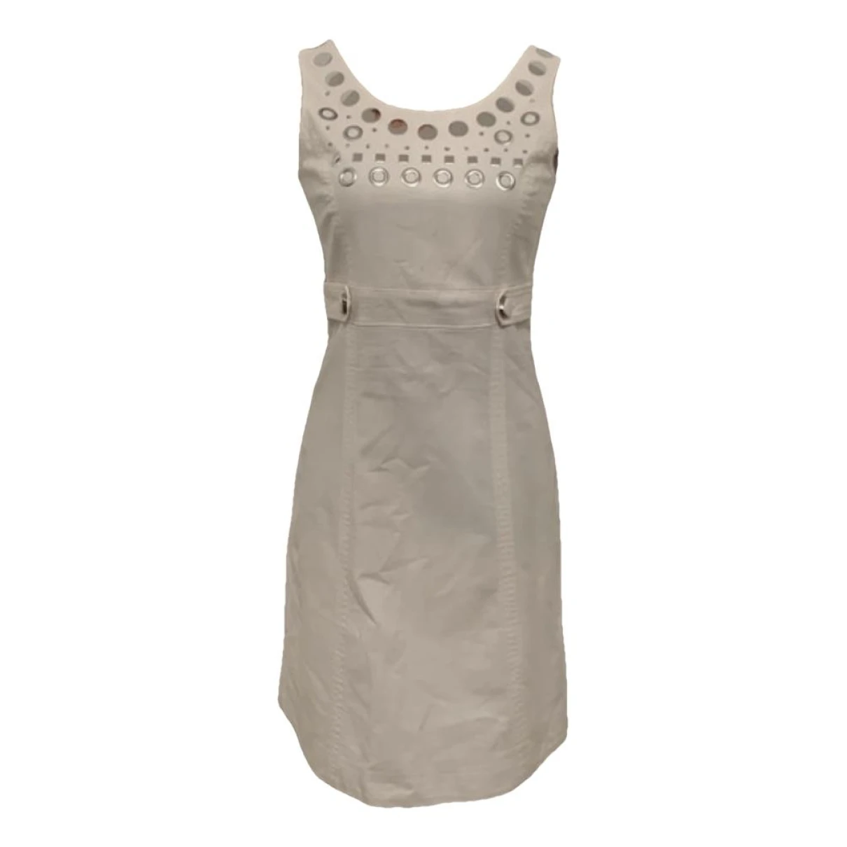 Pre-owned Roccobarocco Mid-length Dress In White