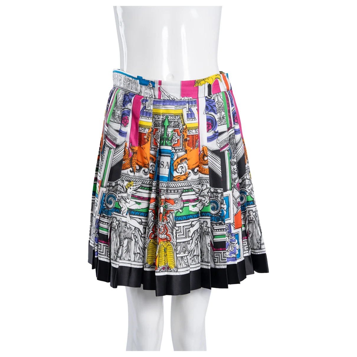 Pre-owned Versace Silk Mini Skirt In Multicolour