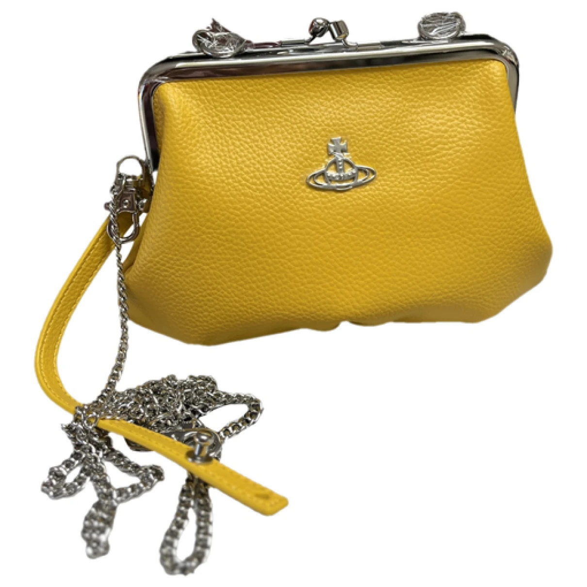 Pre-owned Vivienne Westwood Vegan Leather Crossbody Bag In Yellow