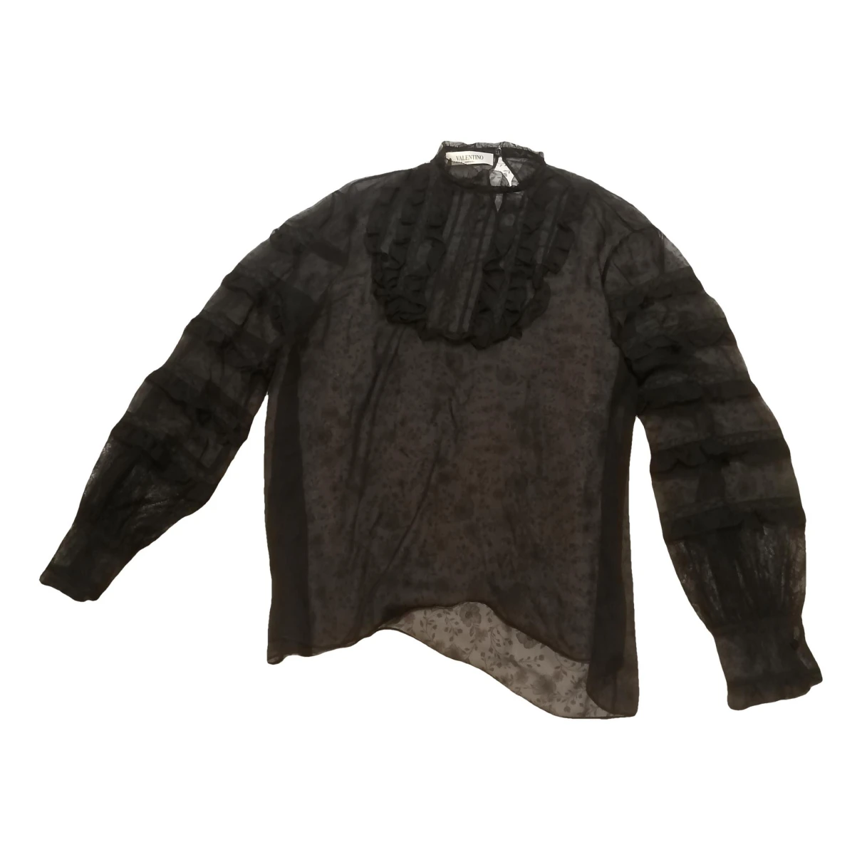 Pre-owned Valentino Silk Blouse In Black