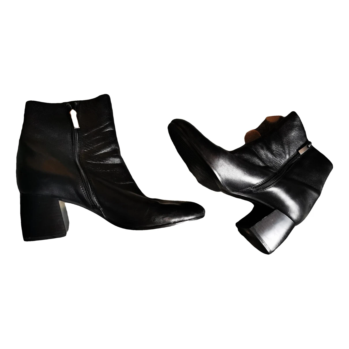 Pre-owned Bruno Premi Leather Boots In Black