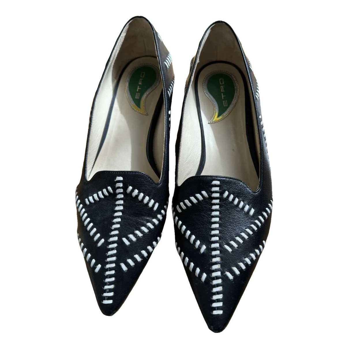 Pre-owned Etro Leather Flats In Black