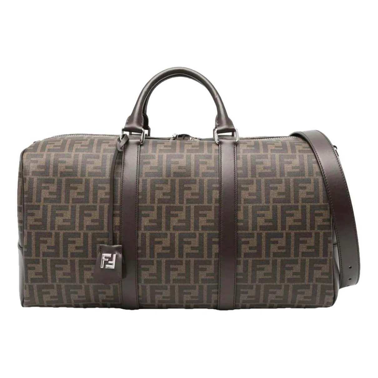 Pre-owned Fendi Leather Travel Bag In Brown