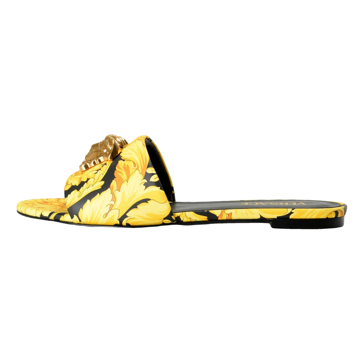 Pre-owned Versace Leather Flats In Multicolour