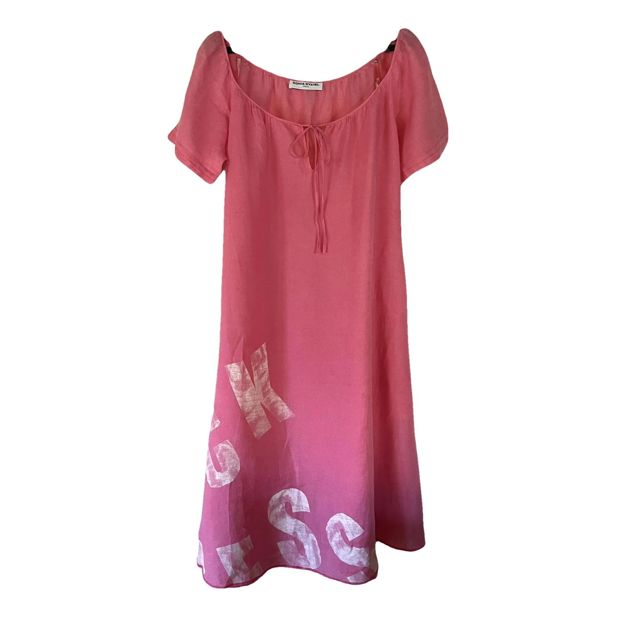 Pre-owned Sonia Rykiel Linen Mid-length Dress In Pink