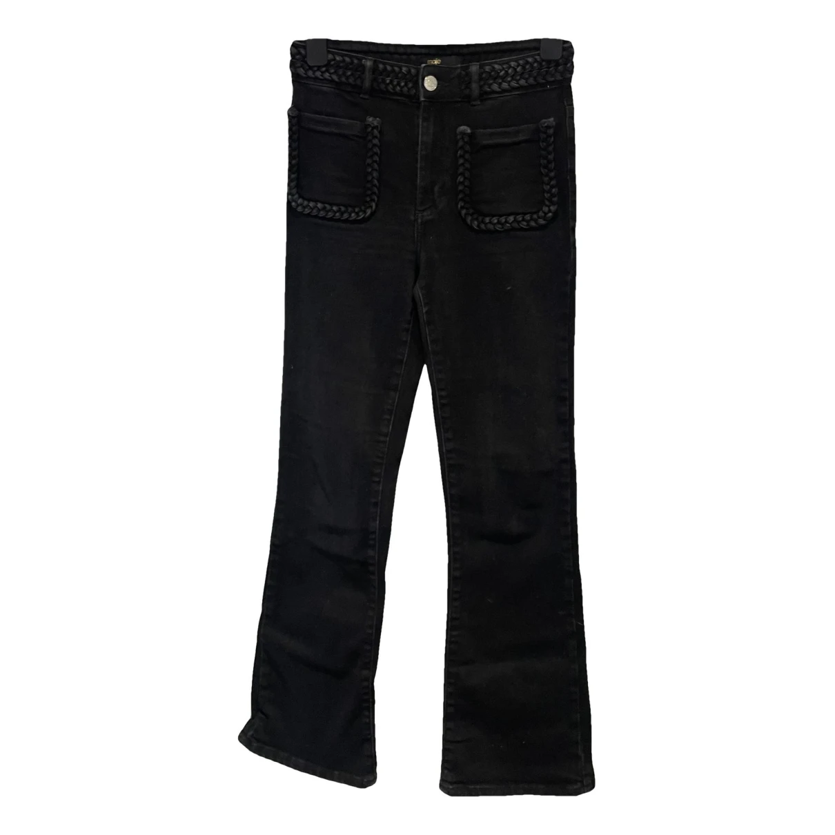 Pre-owned Maje Bootcut Jeans In Black