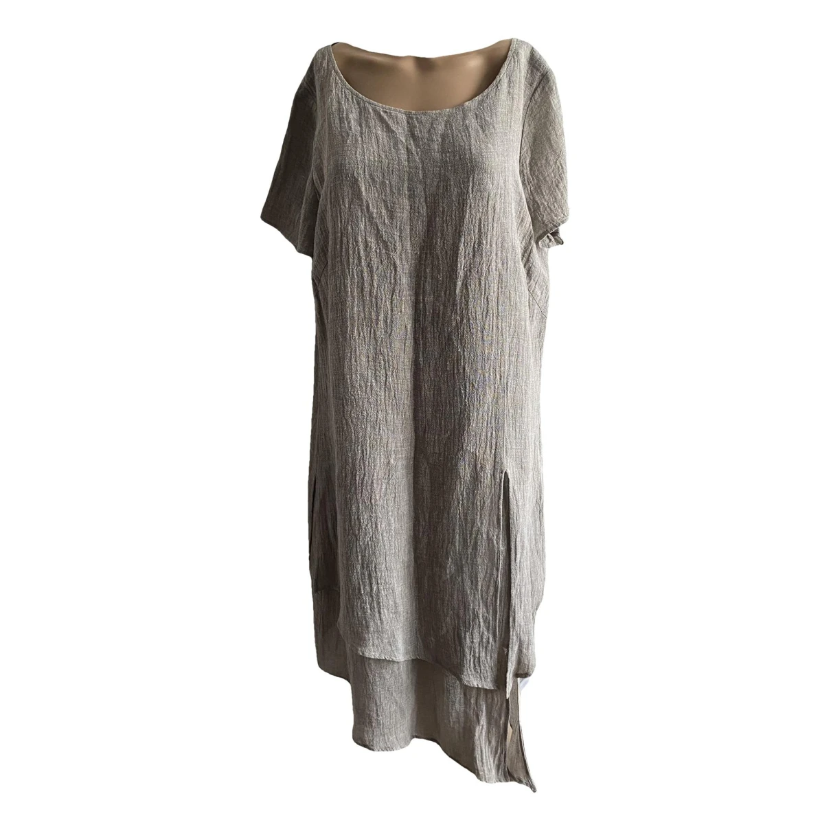 Pre-owned Marina Rinaldi Linen Maxi Dress In Other
