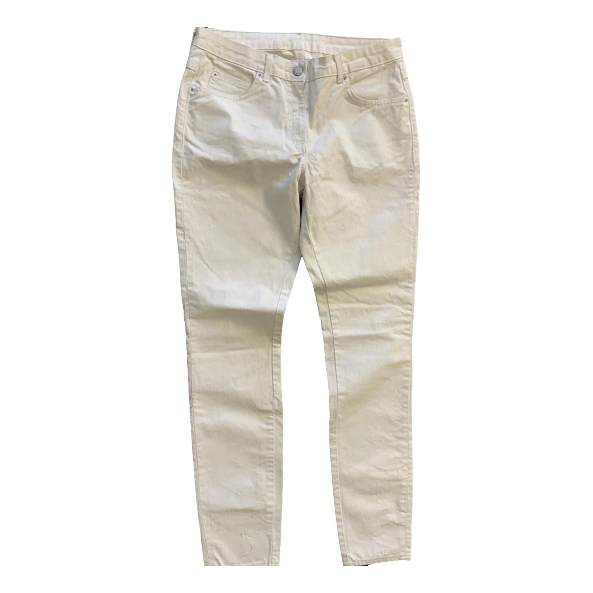 Pre-owned Maison Margiela Slim Pants In White