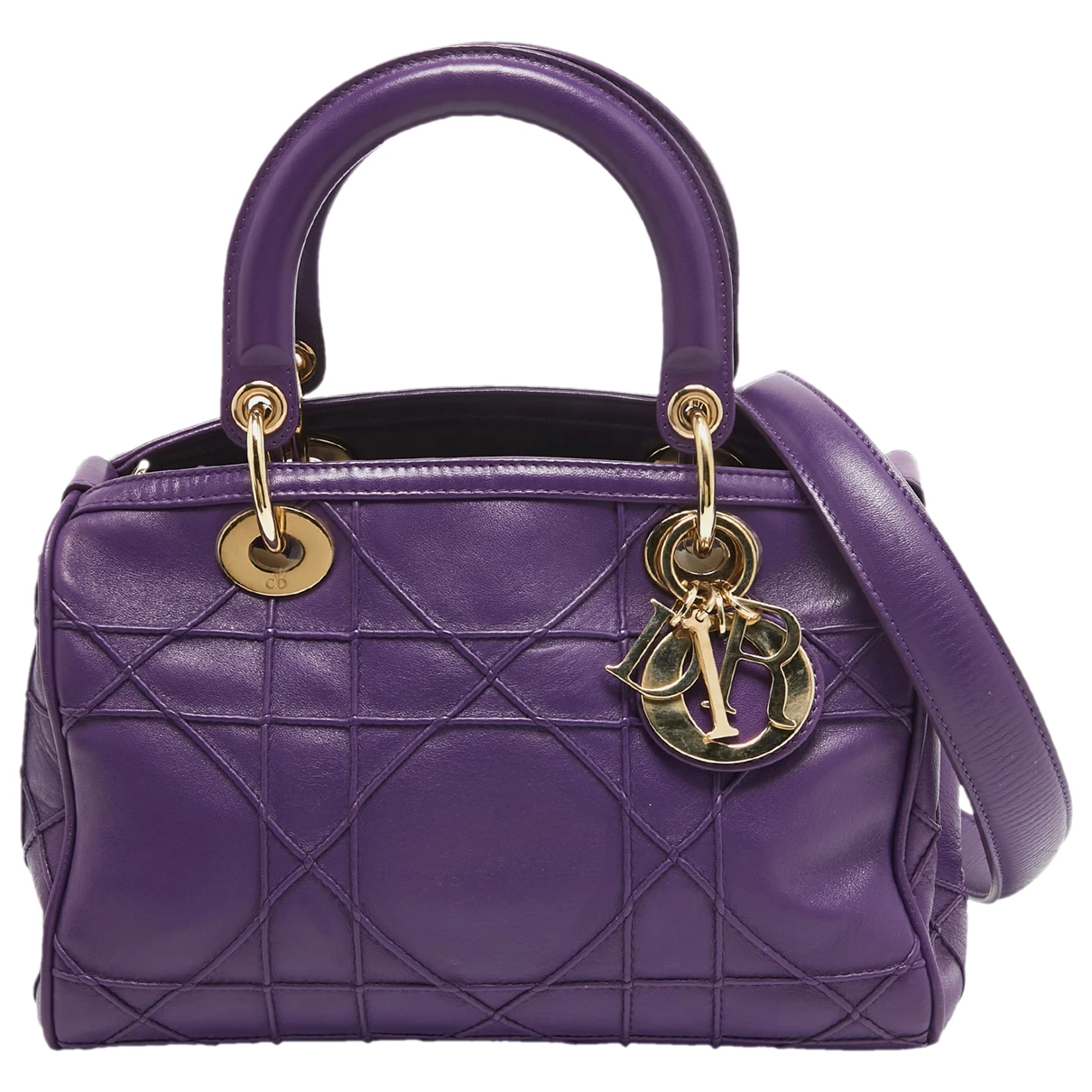 Pre-owned Dior Leather Satchel In Purple