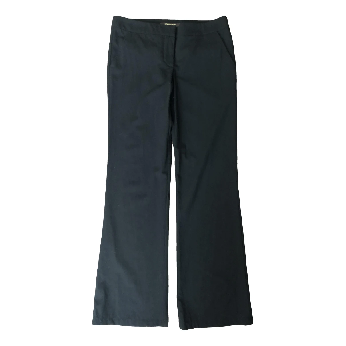 Pre-owned Roberto Cavalli Wool Straight Pants In Black