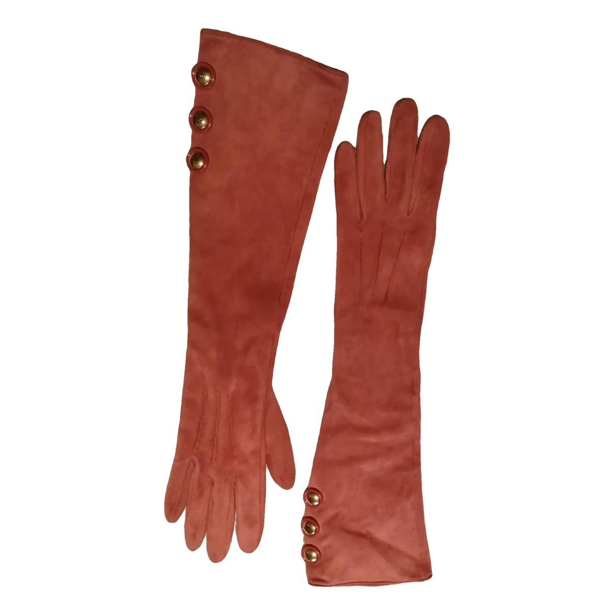 Pre-owned Elisabetta Franchi Long Gloves In Pink