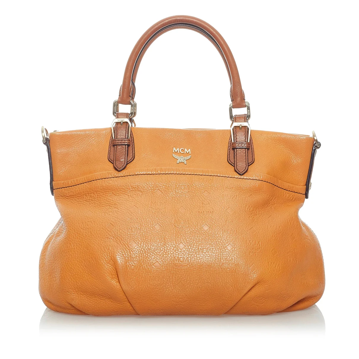 Pre-owned Mcm Leather Crossbody Bag In Orange