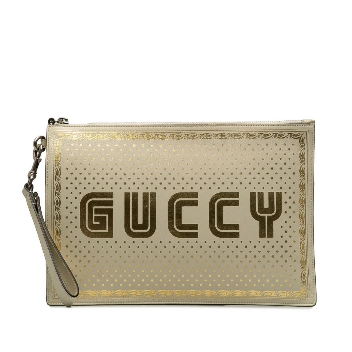 Pre-owned Gucci Leather Clutch Bag In White