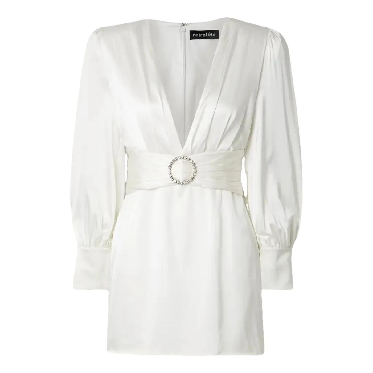 Pre-owned Retroféte Silk Mini Dress In White