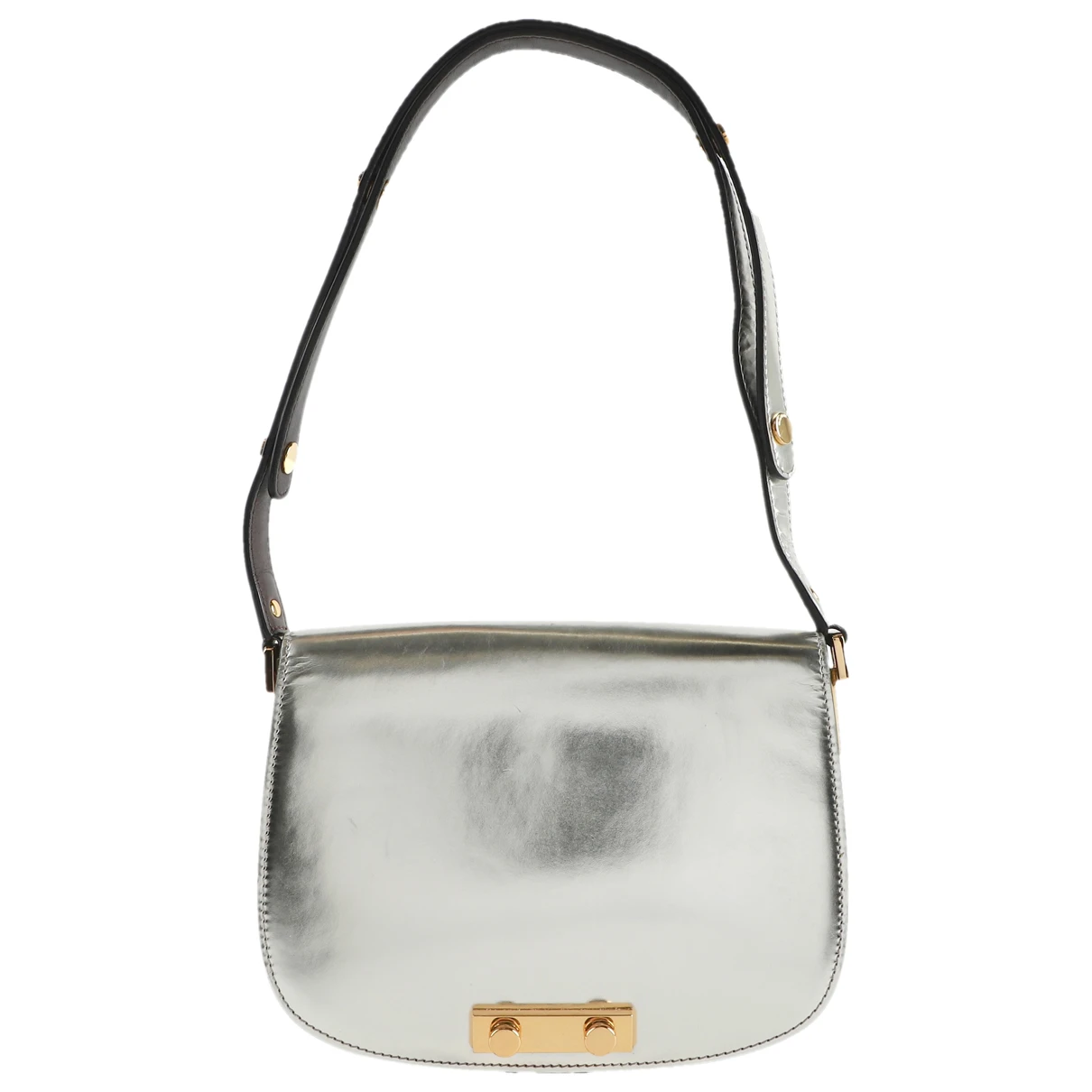 Pre-owned Marni Patent Leather Crossbody Bag In Silver