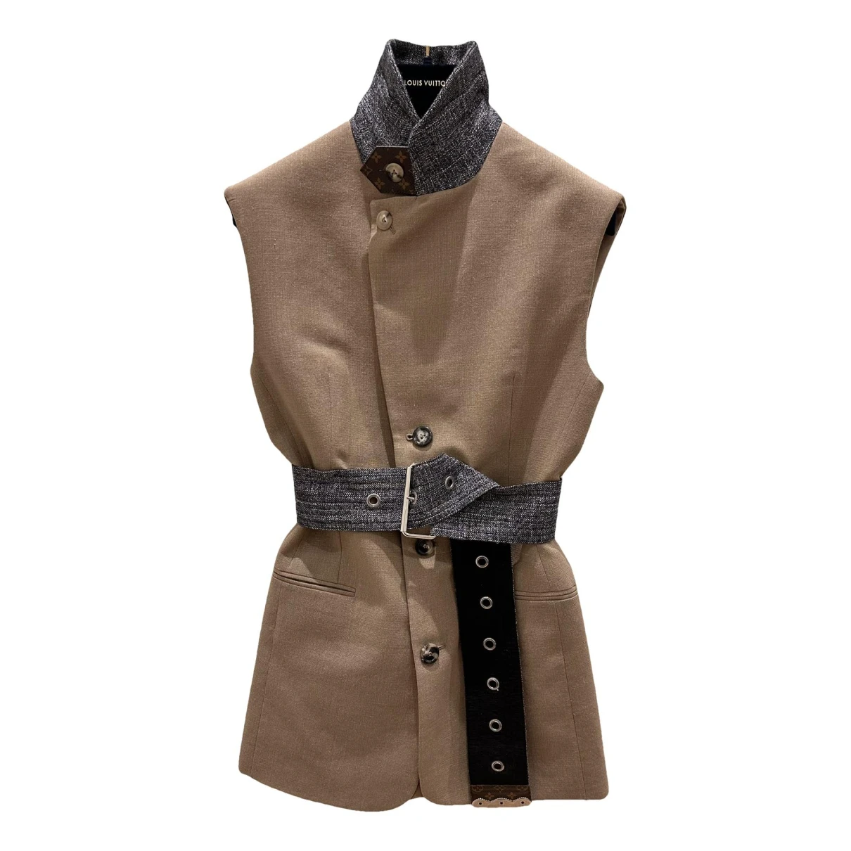 Pre-owned Louis Vuitton Linen Jacket In Camel