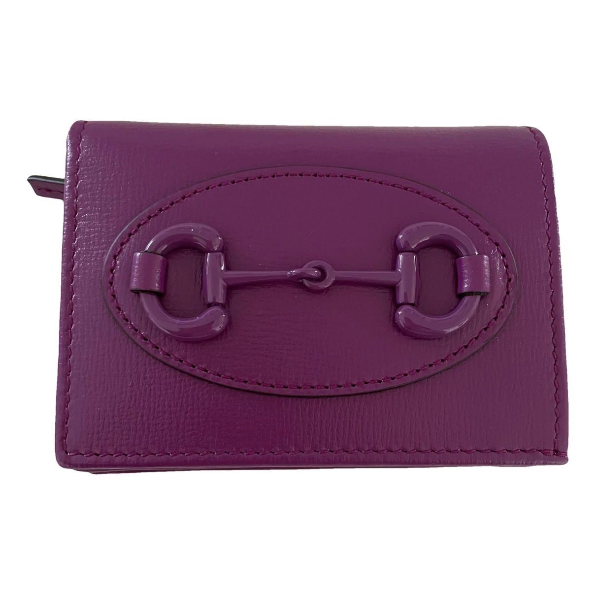 Pre-owned Gucci Horsebit 1955 Leather Wallet In Purple