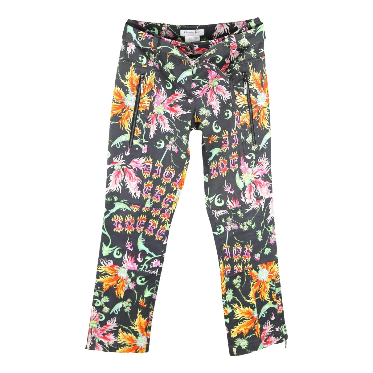 Pre-owned Dior Straight Pants In Multicolour