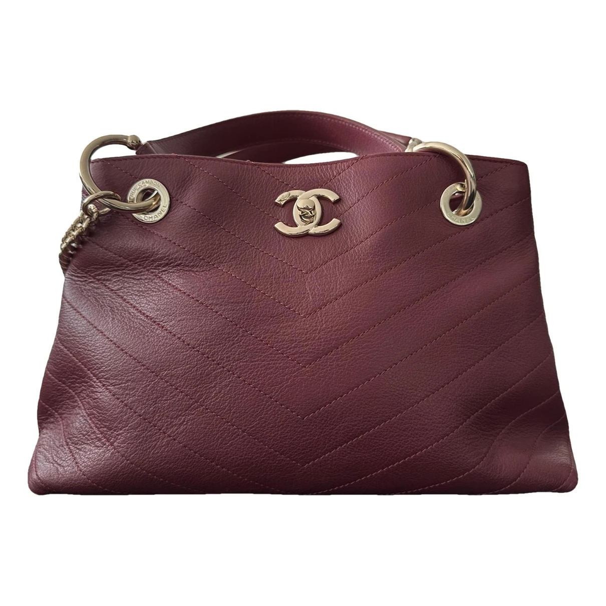 Pre-owned Chanel Leather Crossbody Bag In Burgundy