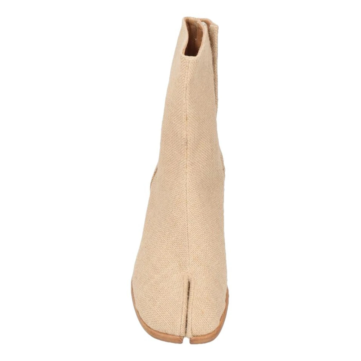 Pre-owned Maison Margiela Tabi Cloth Boots In Beige