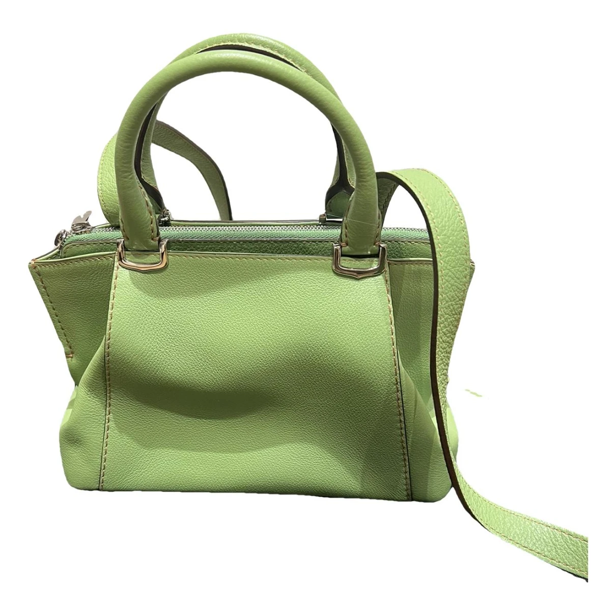 Pre-owned Cartier C Leather Handbag In Green