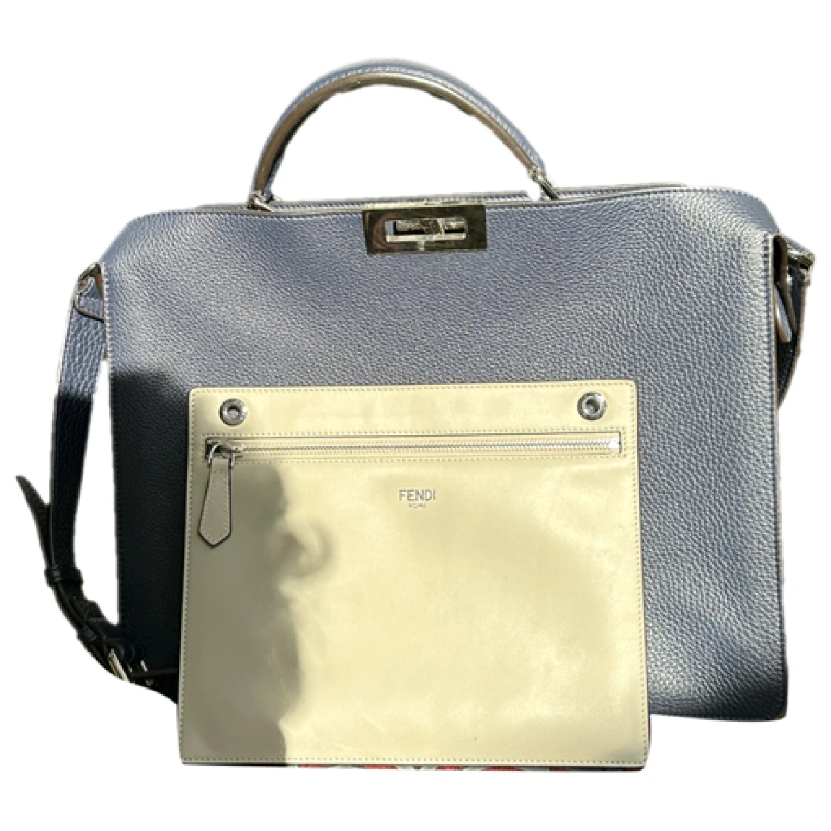 Pre-owned Fendi Peekaboo Leather Bag In Blue