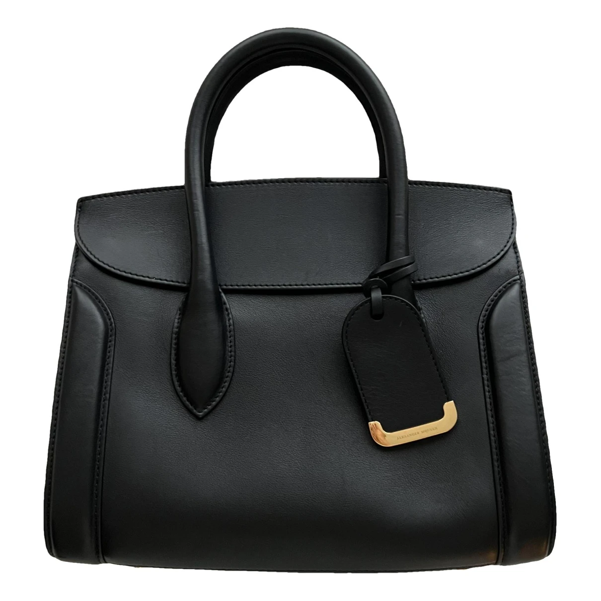 Pre-owned Alexander Mcqueen Heroine Leather Handbag In Black