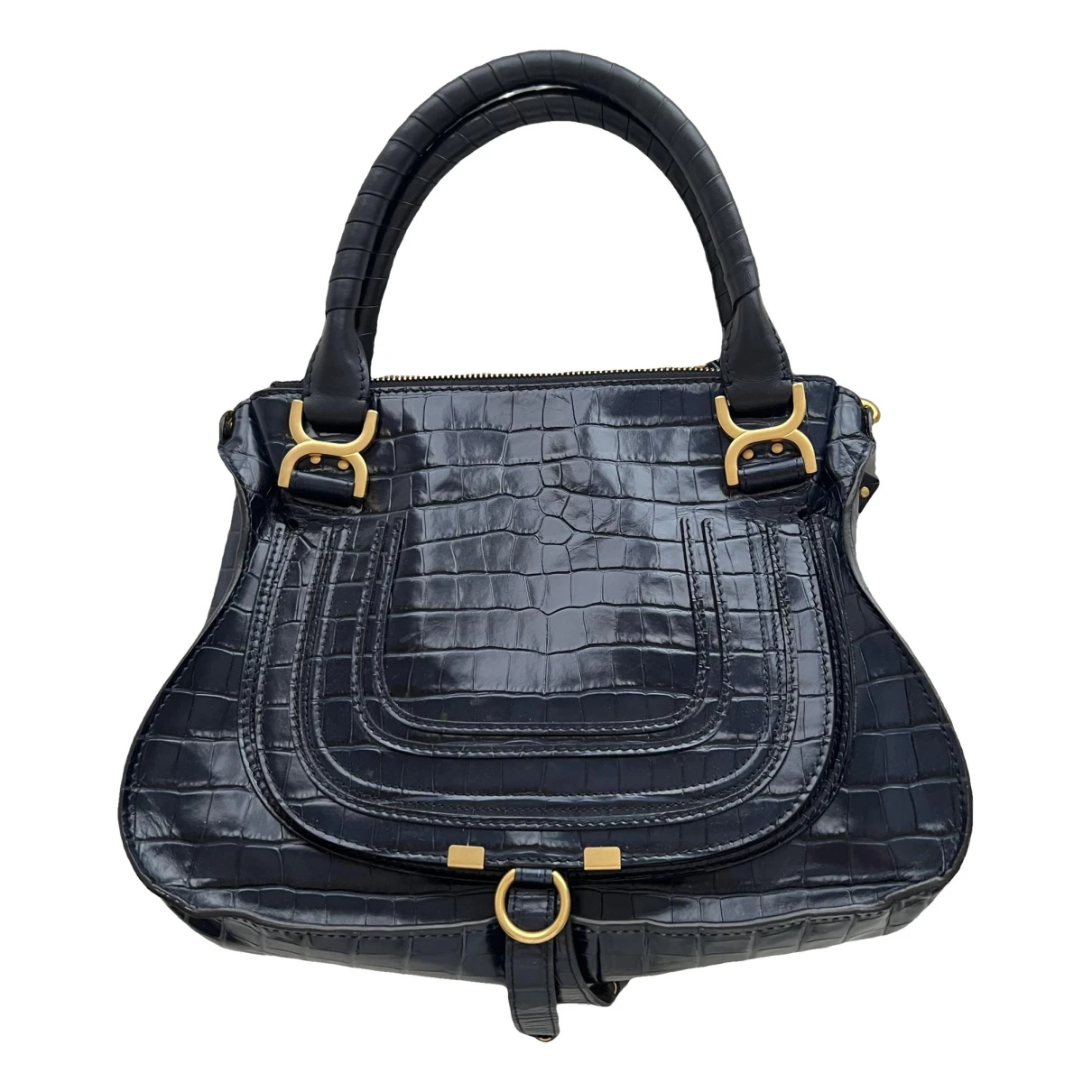 Pre-owned Chloé Marcie Leather Handbag In Blue