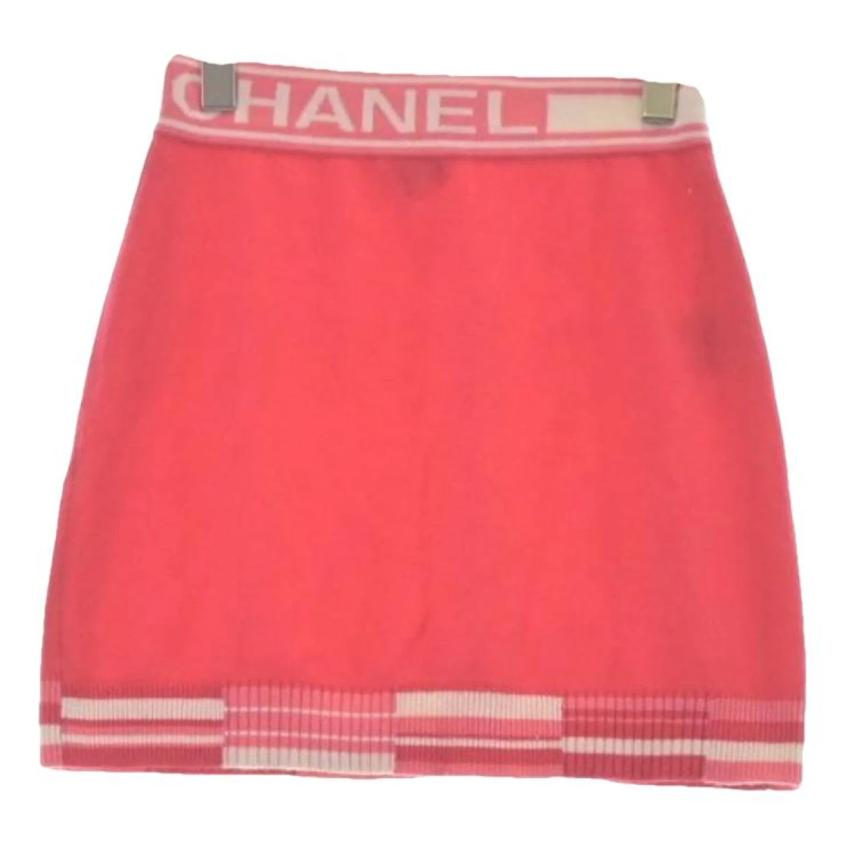 Pre-owned Chanel Cashmere Mini Skirt In Pink