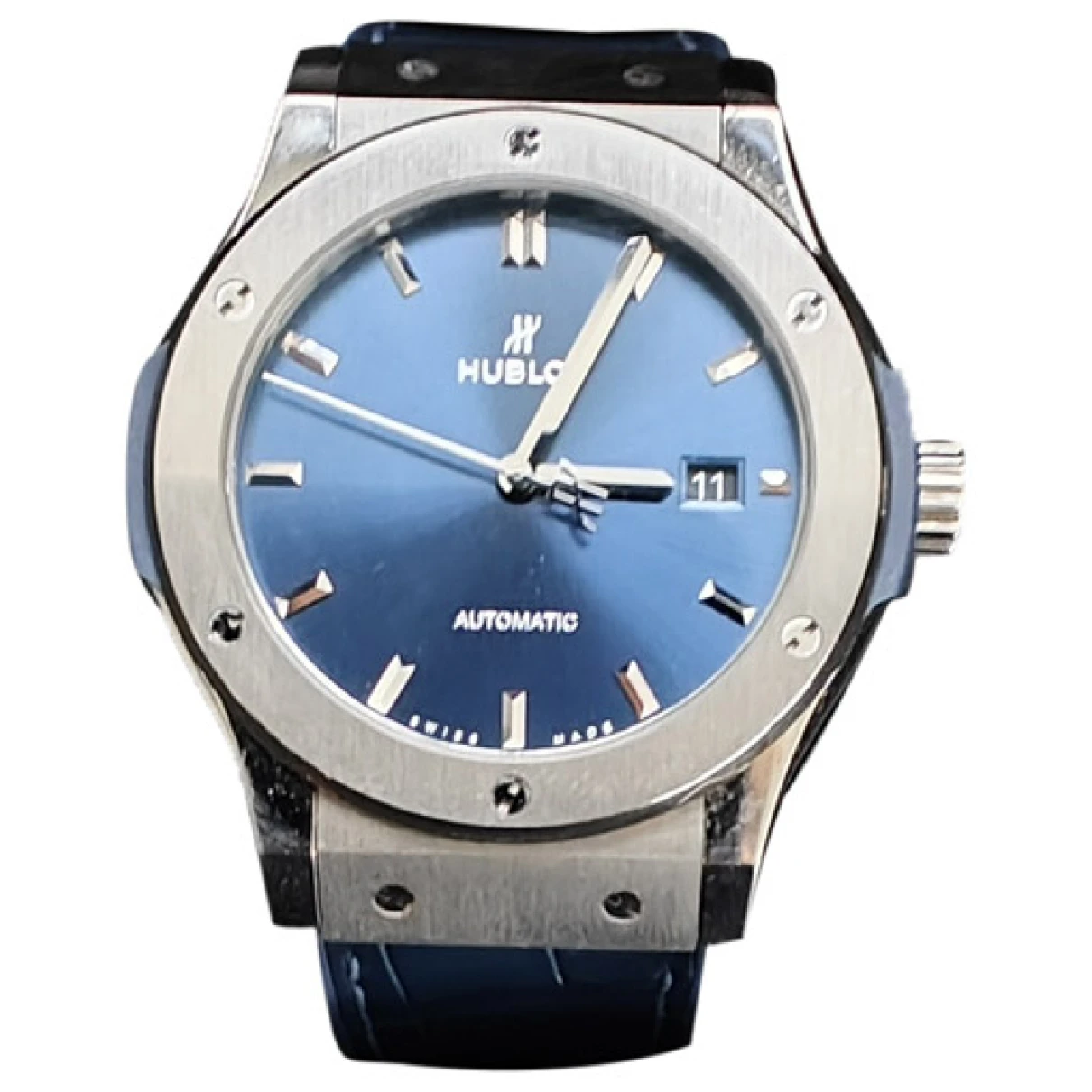 Pre-owned Hublot Classic Fusion Watch In Blue