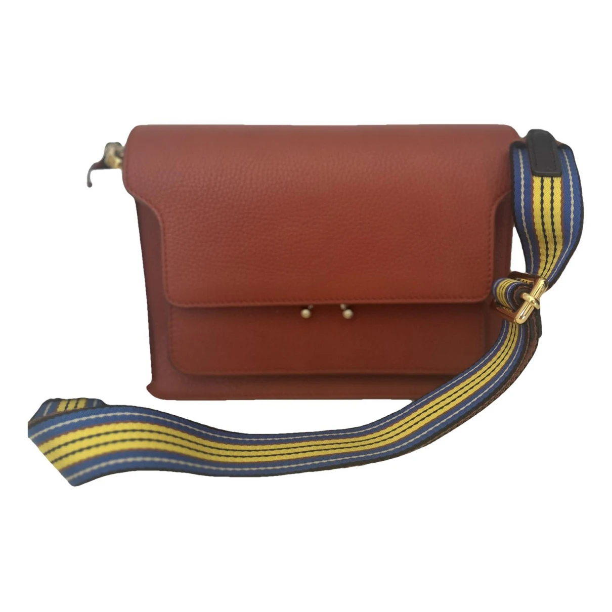 Pre-owned Marni Trunk Leather Crossbody Bag In Brown