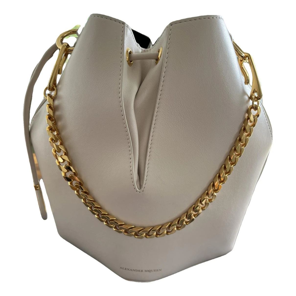 Pre-owned Alexander Mcqueen Leather Handbag In White