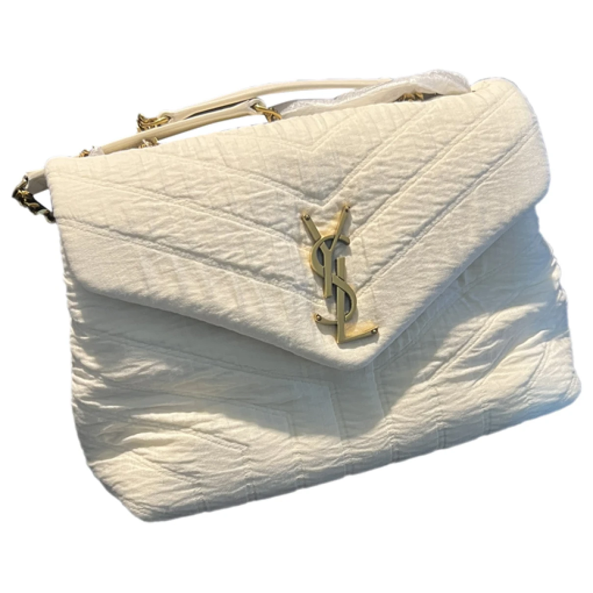 Pre-owned Saint Laurent Loulou Crossbody Bag In White